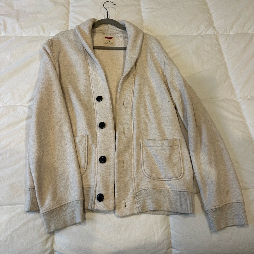 Levi's Light Gray Cardigan Sweater - L
